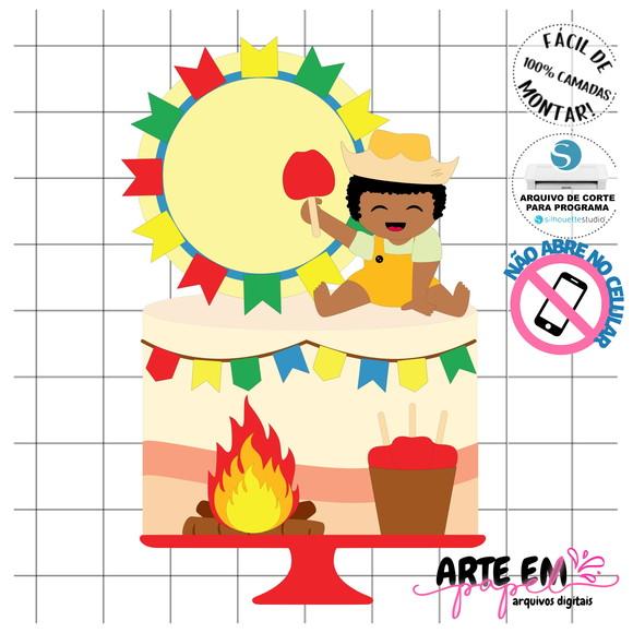 Arquivo de Corte: Topo de Bolo Festa Junina 174