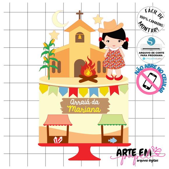 Arquivo de Corte: Topo de Bolo Festa Junina 179