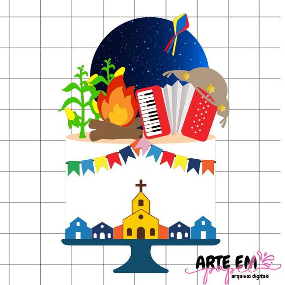 Arquivo de Corte: Topo de Bolo Festa Junina 189