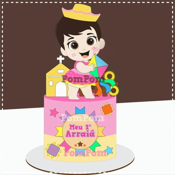 Arquivo de Corte: Topo de Bolo Festa Junina Baby