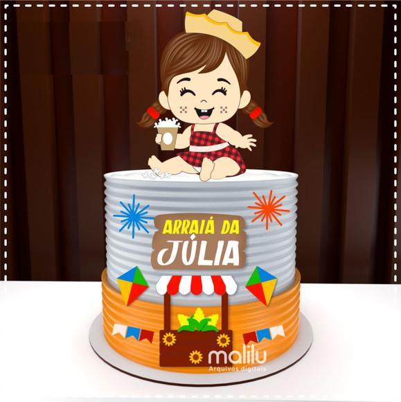 Arquivo de Corte: Topo de Bolo Festa Junina Menina Caipira