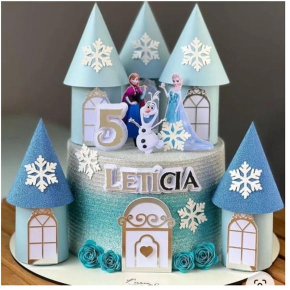 Arquivo de Corte: Topo de Bolo Frozen + Castelo 3d