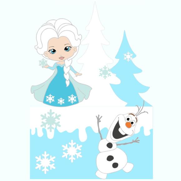 Arquivo de Corte: Topo de Bolo Frozen 005
