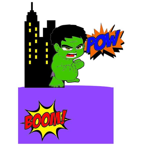 Arquivo de Corte: Topo de Bolo Hulk 001