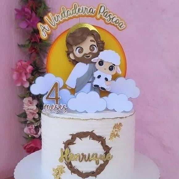 Arquivo de Corte: Topo de Bolo Jesus a Verdadeira Páscoa