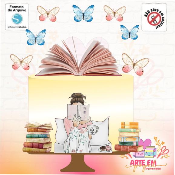 Arquivo de Corte: Topo de Bolo Livro e Leitura