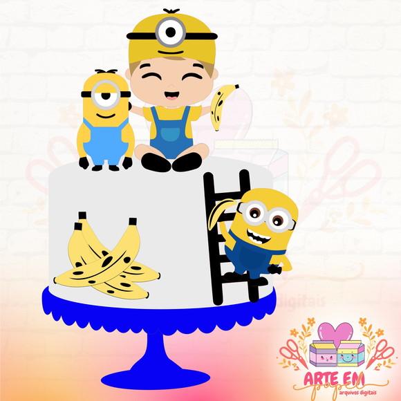 Arquivo de Corte: Topo de Bolo Minions Menino