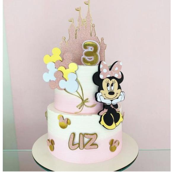 Arquivo de Corte: Topo de Bolo Minnie Castelo