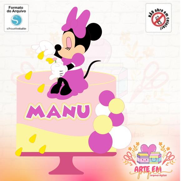 Arquivo de Corte: Topo de Bolo Minnie Rosa