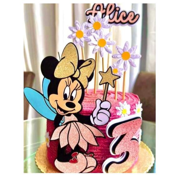 Arquivo de Corte: Topo de Bolo Minnie Fada