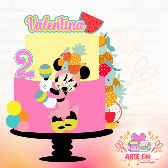Arquivo de Corte: Topo de Bolo Minnie Frutinhas