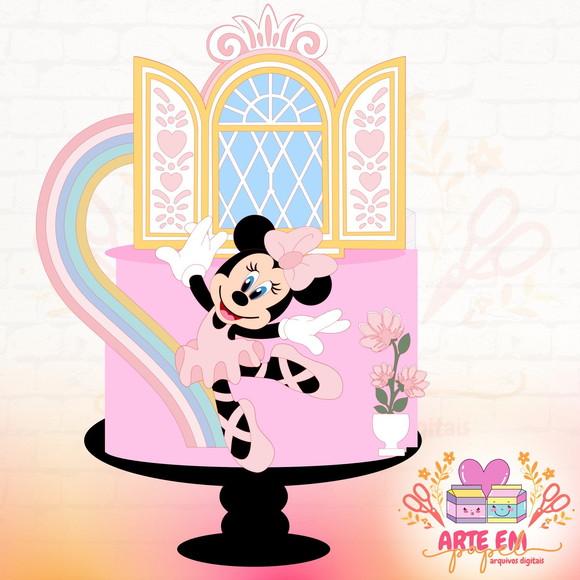 Arquivo de Corte: Topo de Bolo Minnie Janela