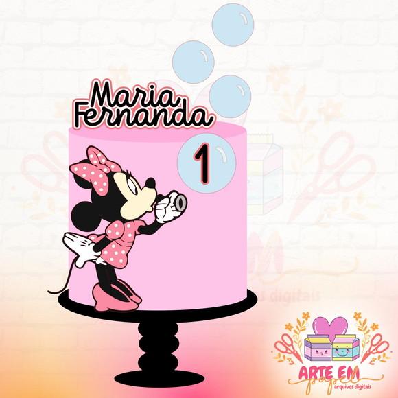 Arquivo de Corte: Topo de Bolo Minnie Rosa 03