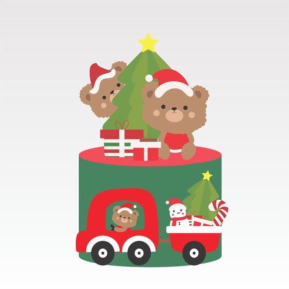 Arquivo de Corte: Topo de Bolo Natal em Ursinhos 042