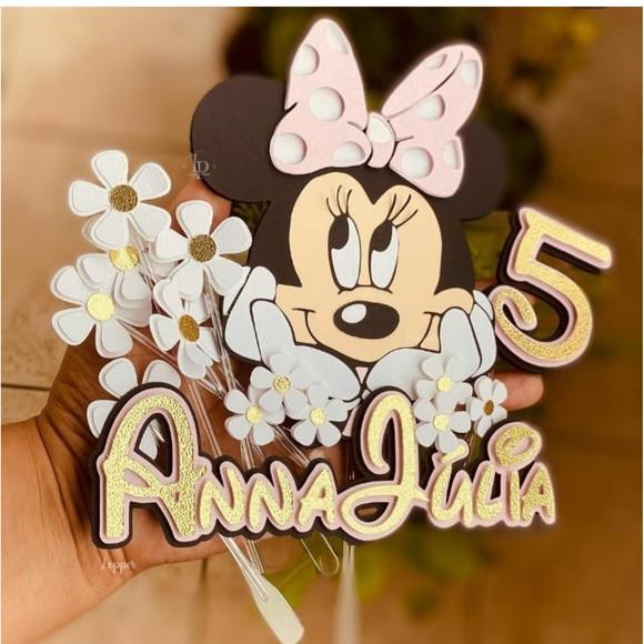 Arquivo de Corte: Topo de Bolo Minnie Rosa