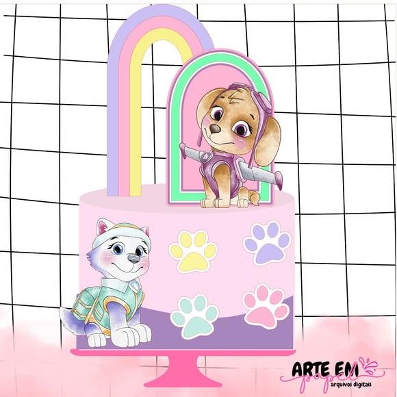 Arquivo de Corte: Topo de Bolo Patrulha Canina Aquarela