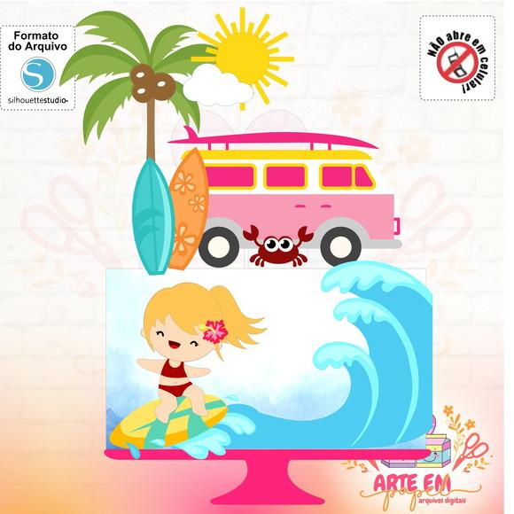 Arquivo de Corte: Topo de Bolo Praia Verão Menina