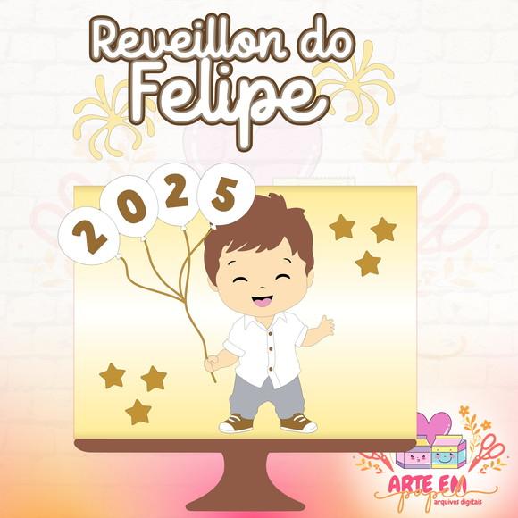 Arquivo de Corte: Topo de Bolo Réveillon Menino Baby