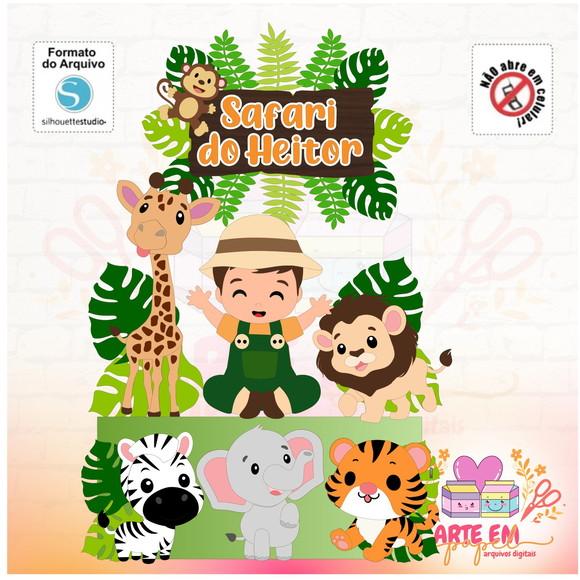 Arquivo de Corte: Topo de Bolo Safari 05