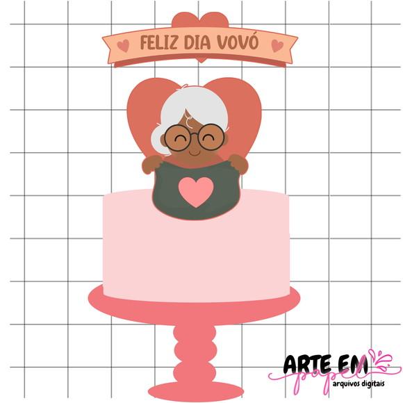 Arquivo de Corte: Topo de Bolo Vovó Dia dos Avós 02