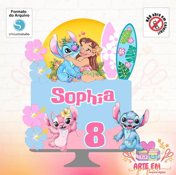 Arquivo de Corte: Topo de Lilo Stitch Aquarela