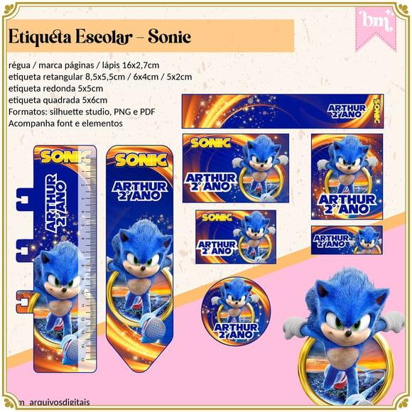 Etiqueta Escolar Sonic