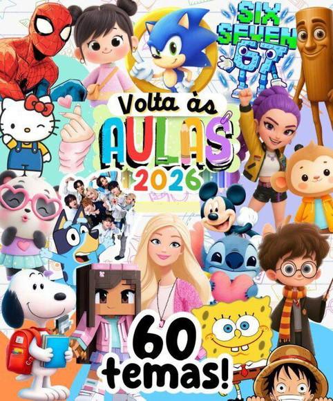 Pack Etiqueta Escolar 60 Temas