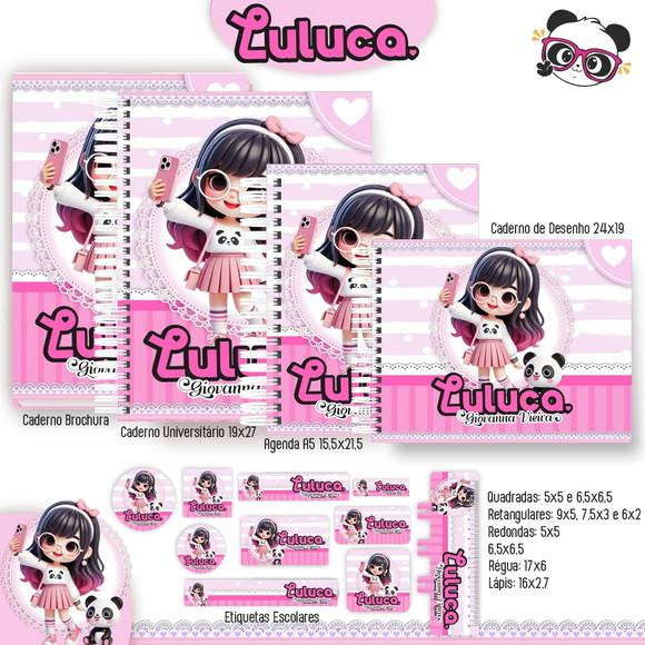 Volta às Aulas Kit Agenda e Etiquetas Escolares da Luluca