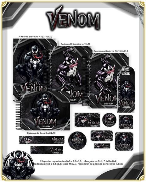 Volta às Aulas Kit Agenda e Etiquetas Escolares do Venom