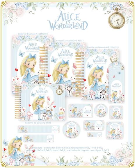 Volta às Aulas Kit Alice In Wonderland