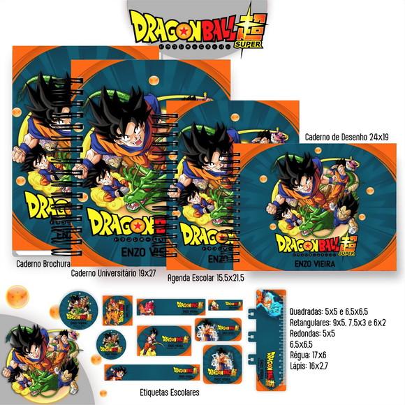 Volta às Aulas: Kit Agenda e Etiquetas Escolares Dragon Ball