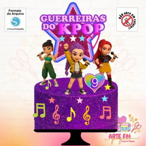 Arquivo Corte :topo de Bolo Guerreiras do Kpop