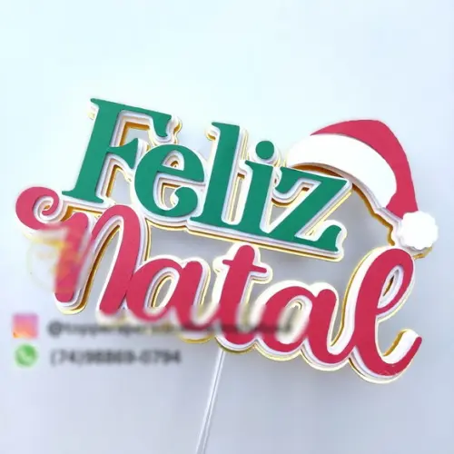 Arquivo Corte Topo de Bolo Feliz Natal