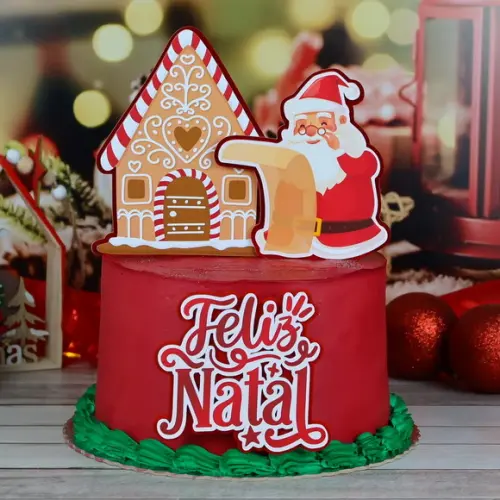 Arquivo Corte Topo de Bolo Feliz Natal