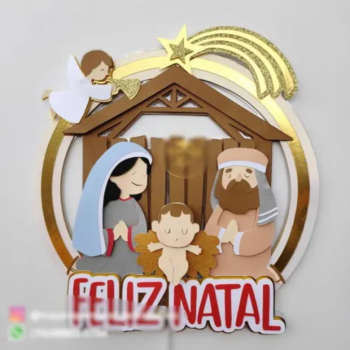 Arquivo Corte Topo de Bolo Feliz Natal
