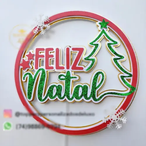 Arquivo Corte Topo de Bolo Feliz Natal