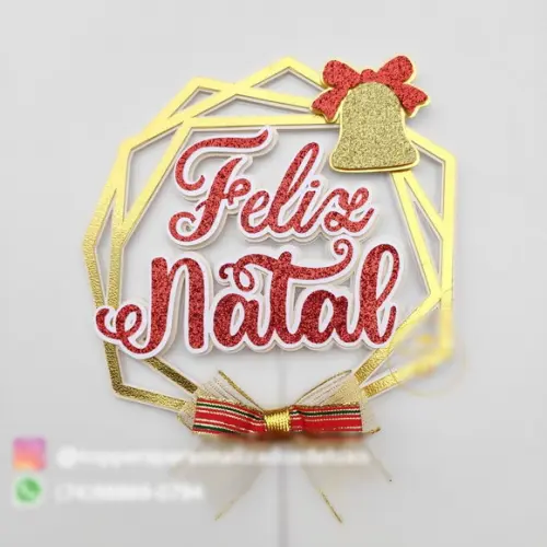 Arquivo Corte Topo de Bolo Feliz Natal