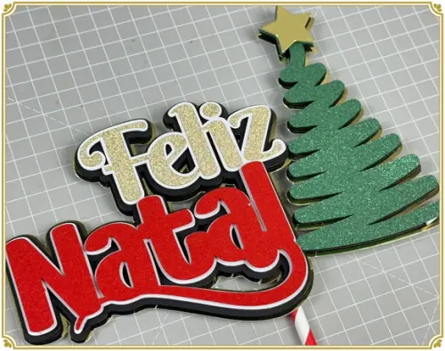 Arquivo Corte Topo de Bolo Feliz Natal