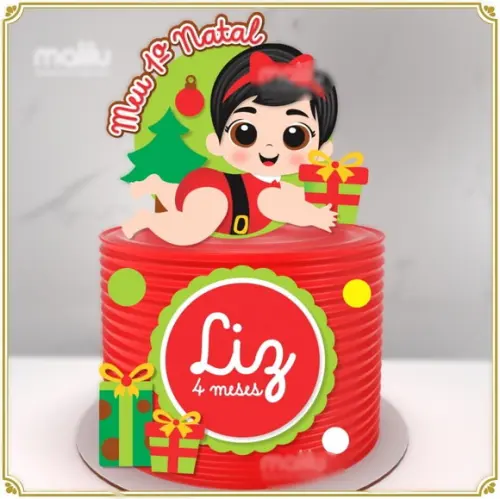 Arquivo Corte Topo de Bolo Feliz Natal