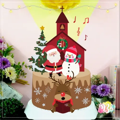 Arquivo Corte Topo de Bolo Feliz Natal Papai Noel
