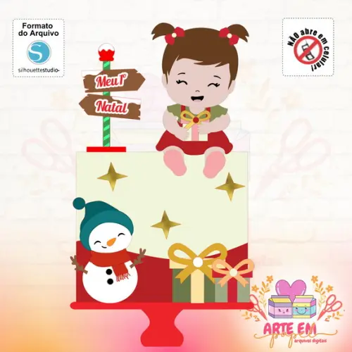 Arquivo Corte Topo de Bolo Natal