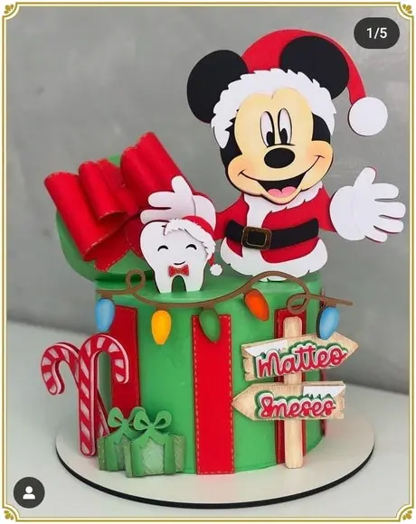 Arquivo Corte Topo de Bolo Natal Mickey