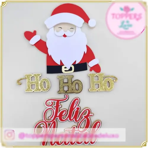 Arquivo Corte Topo de Bolo Natal Hohoho Camadas 047
