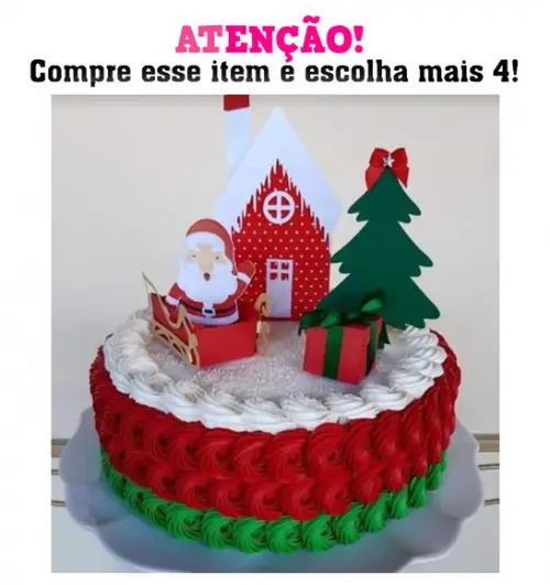 Arquivo Corte Topo de Bolo Natal Papai Noel Camadas 034