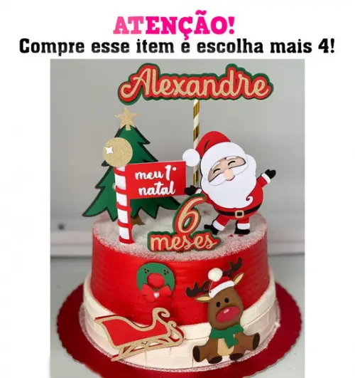 Arquivo Corte Topo de Bolo Natal Papai Noel Camadas 032