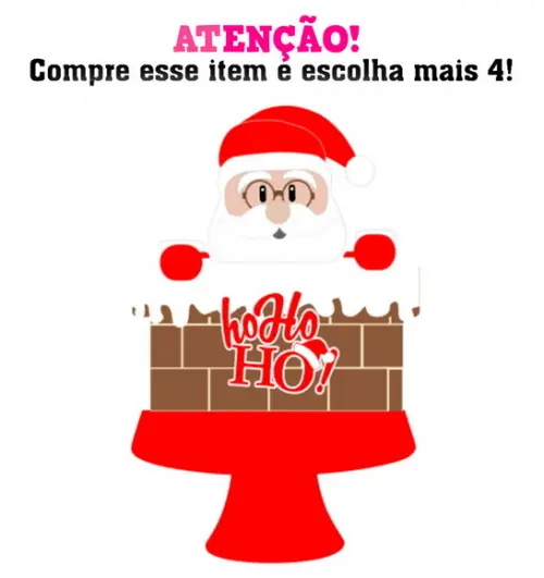 Arquivo Corte Topo de Bolo Natal Papai Noel Chaminé 040