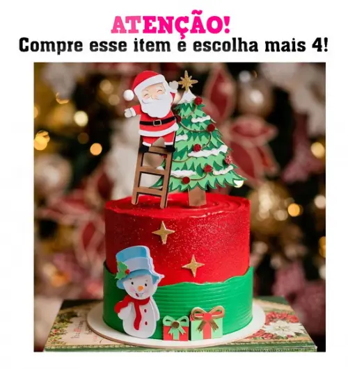 Arquivo Corte Topo de Bolo Natal Papai Noel Camadas 033