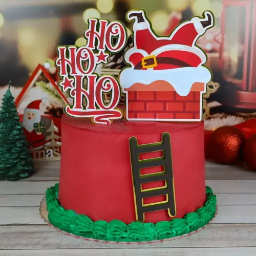 Arquivo Corte: Topo Circular Hohoho Natal Papai Noel