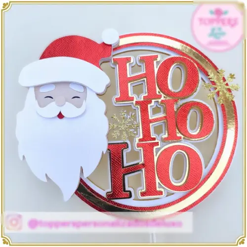 Arquivo Corte: Topo Circular Hohoho Natal Papai Noel