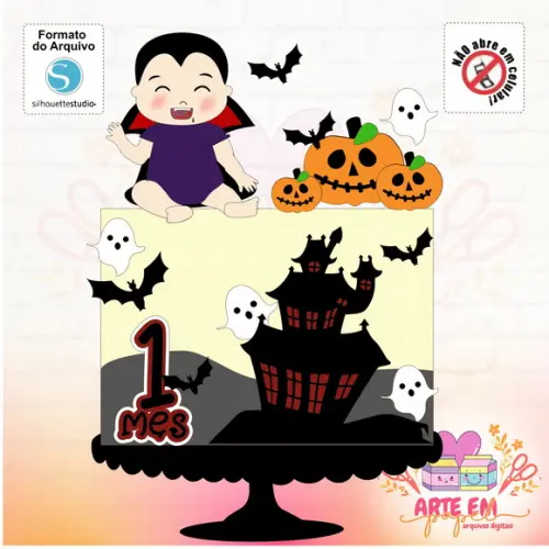 Arquivo Corte: Topo de Bolo Baby Halloween